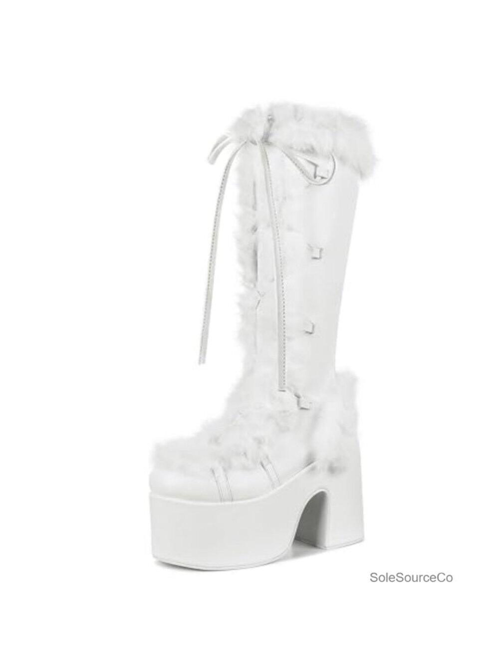 Womens Mid Calf Boots Lace Up Zip Chunky Platform Snow Boots Faux Suede